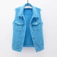 thumbnail image 2 of XZNGL Denim Jacket Women Spring and Autumn Coats Solid Sleeveless Denim Jacket Outerwear, 2 of 6