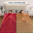 thumbnail image 4 of MARNUR Electric Heated Blanket Queen Size 84''x90'', Fast Heating with Dual Controllers, 10 Heating Levels, 10H Timers, Preheat Function - Gray, 4 of 14