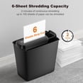 thumbnail image 2 of Bonsaii Paper Shredder for Home Use, 6 Sheet Strip Cut Small Paper Shredder Without Basket for Home Office, Portable Shredder Extendable Arm Design with Overheat Protecti, 2 of 8