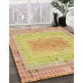 thumbnail image 3 of Ahgly Tapis Rond Lavable en Machine Intérieur Transitionnel Chrome Or Jaune, 3 Pieds Rond, 3 of 7