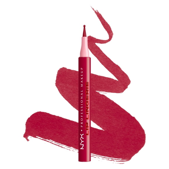 NYX Professional Makeup, Lip Lingerie feutre à lèvres longue tenue, hydrofuge et sans transfert, Flirt Alert, Rouge
