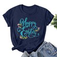 thumbnail image 1 of EGNMCR T-Shirts Imprimés de Pâques pour Femmes T-Shirts Graphiques pour Femmes T-Shirts Imprimés de Pâques Col Rond Manches Courtes T-shirt Ample T-Shirts pour Femmes, 1 of 3
