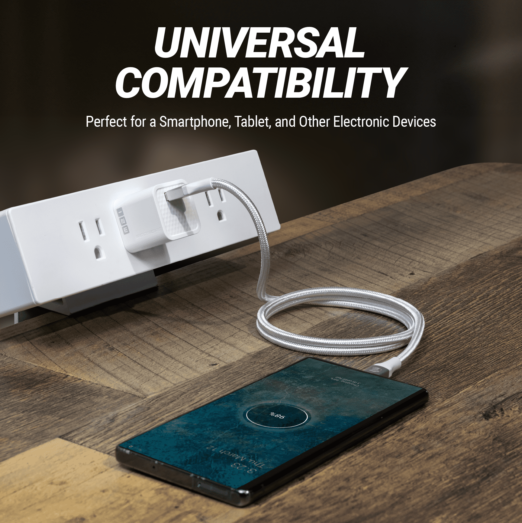 Scosche SHA12WT-RP SuperCube 12W Single USB Port Portable Wall Charger Adapter for USB Devices – White