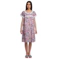 thumbnail image 1 of Moomaya Chemise de Nuit d'Allaitement pour Femmes à Col Rond Imprimée en Popeline de Coton, 1 of 4