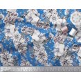 thumbnail image 2 of Soimoi Rayon Fabric Leaves & Flower Floral Decor Fabric Printed Yard 56 Inch Wide, 2 of 3