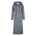 thumbnail image 4 of Gspmoly Robes Grande Taille pour Femmes aux Formes, Mode pour Femmes Col Rond Hiver Chaud Couleur Manches Longues Poche Longue Robe Robes Formelles pour Femmes jusqu'à 70 % de Rabais, 4 of 6