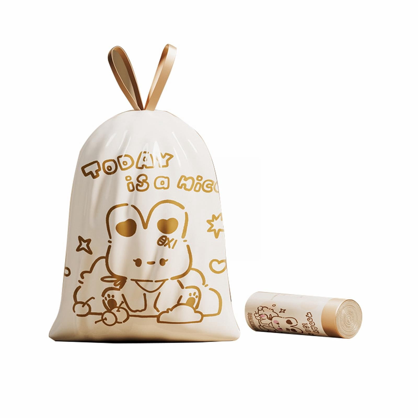 Big Trash Bags 4.5 Gallon Unscented， Small Garbage Bags For Bathroom Bedroom Mini Printed Small Trash Bag Cute Small Trash Bag.60 Count