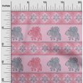 thumbnail image 1 of oneOone Cotton Silk Fabric Floral & Elephant Block Printed Fabric 1 Yard 42 Inch Wide, 1 of 4