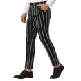 thumbnail image 5 of INSPIRE CHIC Men's Dress Stripe Pants Slim Fit Flat Front Business Trousers, 5 of 5