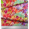 thumbnail image 3 of Soimoi Pink Rayon Fabric Colorful Butterfly Print Fabric by the Yard 42 Inch Wide, 3 of 5