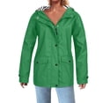 thumbnail image 2 of Sentmoon Winter Coat for Women Plus Size Drawstring Long Sleeve Lightweight Jacket Women Zipper Solid Color Windproof Waterproof Women's Hoodies with Pockets Fall and Winter, 2 of 7