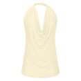 thumbnail image 5 of Liquidation! Hauts Grande Taille pour Femmes, Blouse à Manches Courtes d'Été pour Femmes, Haut d'Été Sans Manches Décontracté à Col Suspendu, 5 of 5
