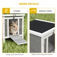 thumbnail image 4 of PawHut Wooden Rabbit Hutch Bunny Cage w/ Run & Tray, Grey, 4 of 6