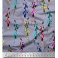 thumbnail image 1 of Soimoi Gray Poly Georgette Fabric Colorful Flower Watercolor Decor Fabric Printed BTY 52 Inch Wide, 1 of 3