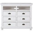thumbnail image 1 of Progressive Furniture Willow 6 Wood Drawer Media Chest in Distressed White, 1 of 6
