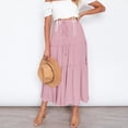 thumbnail image 2 of GYUJNB Women's Button Front Split Midi Skirt High Waisted A Line Skirts,Pink,S, 2 of 6