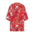 thumbnail image 5 of TIMIFIS Women Chiffon Printed Cardigan Kimono Robe Tops Beach Bikini Cover up Blouse-Red-2-XXLFall, 5 of 5