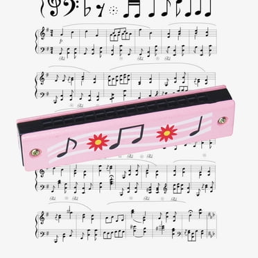PVCS Harmonica Musical Instrument Wooden Cartoon Printing Double Rows 16 Holes For Kids Children Music Lover Gift for Kids