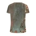 thumbnail image 5 of Chemises pour Femmes Femmes Mode Été Aguichant Plissé Imprimé Régulier Femmes Manches Courtes Col Rond Bouton Haut Blouse pour Femmes Chic Décontracté en Liquidation, 5 of 5