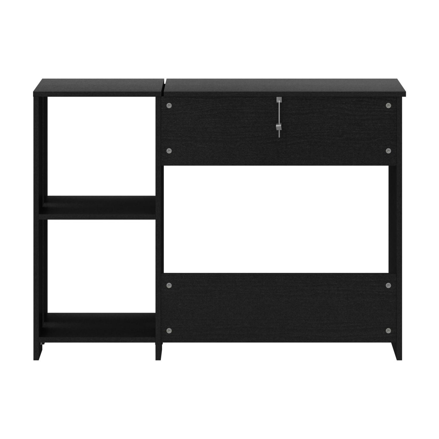 Hillsdale Cedar Falls Wood Lift Top Study Desk with 2 Cubbies, Black Oak