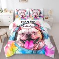 thumbnail image 1 of YST Watercolor Pug Dog 7-Piece Comforter Set, King, Cute Animal Musical Theme, 1 of 4