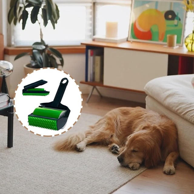 Vrorvz Handheld Pet Hair Clipper Set With Washable For Dogs Includes Ergonomic Grip Strong Adhesion And Double Sided Brush For Home Grooming Suit For Easy Storage