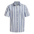 thumbnail image 1 of XDZJLR Men Shirts Casual Short Sleeve Button Down Striped Stylish Summer Beach Tee, 1 of 4