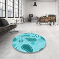 thumbnail image 4 of Ahgly Company Tapis de Zone Carré Lavable en Machine, Turquoise Foncé Vert, 4 Pieds Carré, 4 of 7