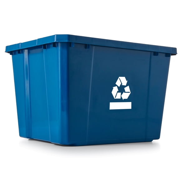 Gracious Living Medium Curbside Blue Box 17 Gal Home Recycling Bin(12 Pack)