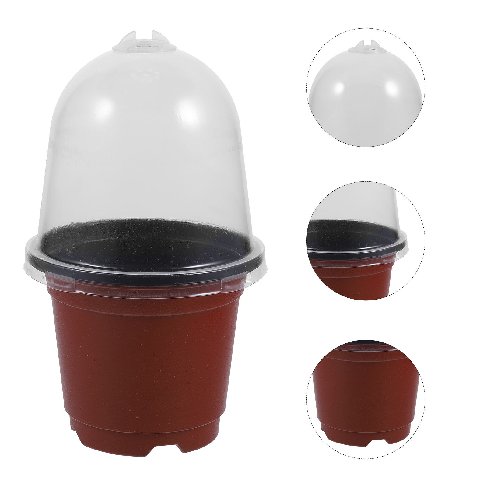 Raindrops 10 Sets of Plastic Pots Round Shape Assorted Color for Plant Lovers