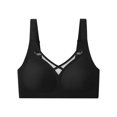 thumbnail image 1 of Virmaxy Womens Wireless Bra Solid Color Soft and Comfortable Gathered Large Bra Solid Color Soft and Comfortable Without Steel Rings Gathering To A Large Bra Black-2 XXL, 1 of 7