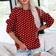 thumbnail image 2 of Lmnyox Chandails à Col Rond pour Femmes, Mode Décontractée, Imprimé, Manches Longues, Chandails à Enfiler avec Poche, Chemises Basiques Amples, 2 of 6