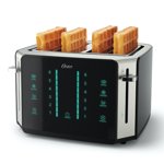Oster 4-Slice Grille-pain, écran tactile avec 6 Réglages de l'ombre et minuterie numérique, Acier noir/sans tache