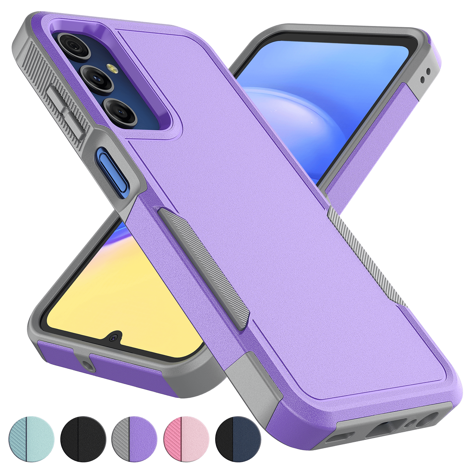 For Samsung Galaxy A16 5G Phone Case, Ebizware Shockproof Case Military Grade Heavy Duty Full Body Protection Rugged Cover for Galaxy A16 5G, Purple