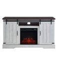 thumbnail image 2 of JYED DECOR Porte Coulissante Électrique Cheminée TV Stand Console Multimédia, Blanc, 2 of 12