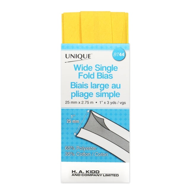 UNIQUE large simple Fold Bias Tape, 12-13 mm (0.51 po) × 3.7 m (1/2 po × 4 vg), polycoton, 2.75 m (3.01 vg) - polycotton