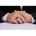 thumbnail image 2 of RYLOS Men's Rings 14K Yellow Gold Nugget Ring with Cabochon Gemstone & Diamonds Lapis Rings For Men Size 13, 2 of 7