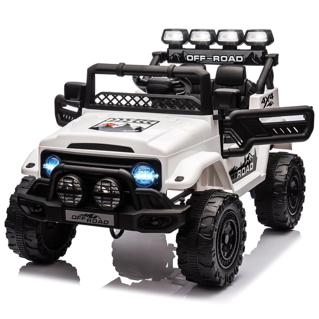 EDTara 12V Ride On Truck Car, Battery Powered Car w/Remote Control, Spring Suspension, LED Lights, Bluetooth, 3 Speeds, Electric Car for Kids