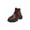 Coffee, variant on Womens Winter Boots Ankle High Chunky Heel Low Heel for Outdoor Indoor Casual Use