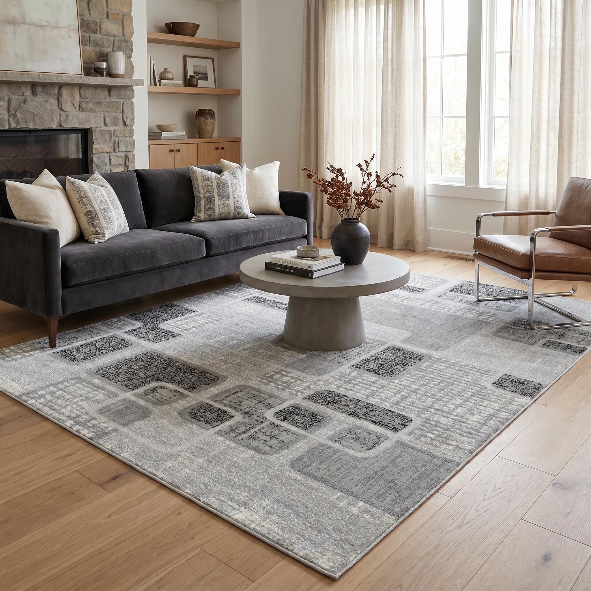 Rug Branch Sakarya Collection Tapis d'intérieur abstrait géométrique moderne
