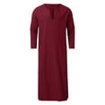 thumbnail image 5 of Caftan Thobe pour Hommes Décontracté à Manches Longues Robe pour Hommes à Col en V Thobe Musulman pour Hommes Caftan Rouge, 5 of 5