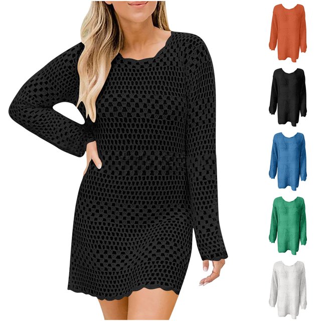 Gspmoly Robe pour Femmes, Robe à Manches Longues à Col en V Style Imprimé pour Dames, Robes de Travail pour Femmes jusqu'à 60 % de Rabais