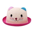 thumbnail image 1 of MIASHUI Kids Beach Straw Hat Summer Breathable Cartoon Cute Cap,Hot pink,One Size, 1 of 1