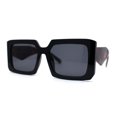 thumbnail image 3 of Womens Mod Designer Square Rectangle Fashion Sunglasses Black Tortoise Black, 3 of 4