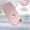 thumbnail image 3 of Case For Ipod Touch 7 Touch 6 Touch 5 With 2 Screen Protector, [Three Layer Series] Heavy Duty Protection Shockproof High Impact Protective Case For Apple Ipod Touch 5/6/7Th Gen, Rose Gold, 3 of 5