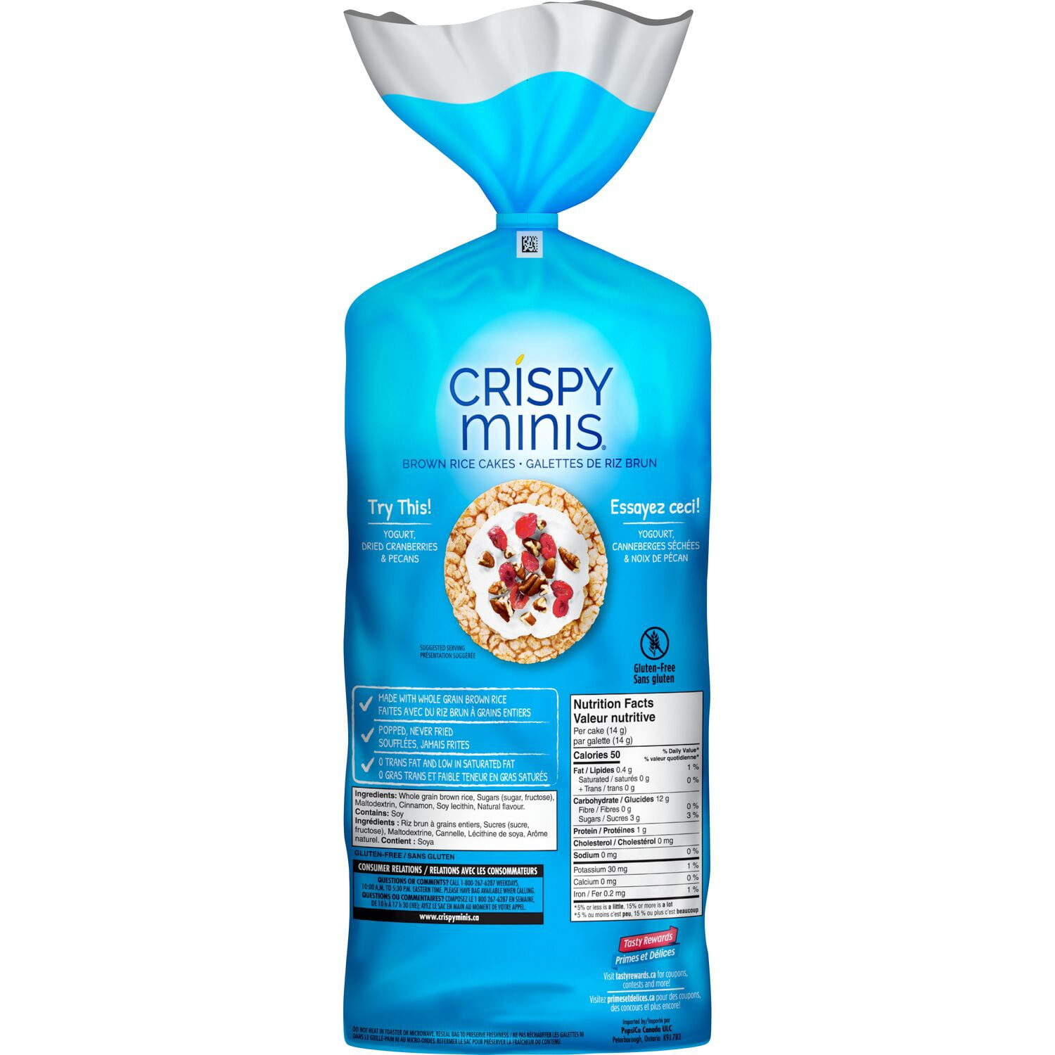 Quaker Crispy Minis galettes de riz brun saveur Pommes et cannelle