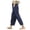 Navy, variant on LOVZFMLL Women's Pants, Fashionable Solid Color Pocket Drawstring Linen Pants Navy, L