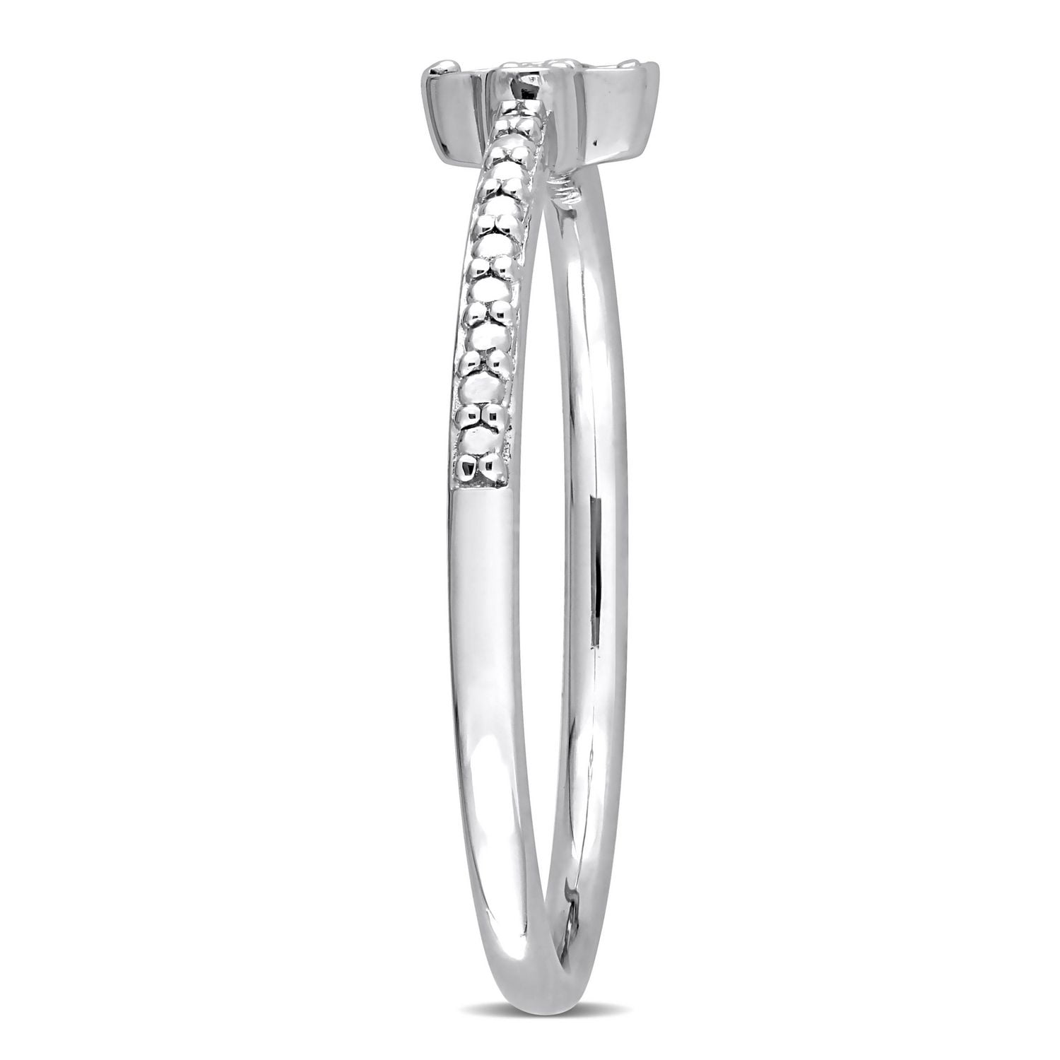Bague de Promesse florale Miabella d'accent de diamant en Argent Sterling