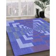 thumbnail image 3 of Ahgly Tapis Rond Lavable en Machine Intérieur Transitionnel Bleu Ciel, 5 Pieds Rond, 3 of 7