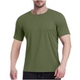 thumbnail image 1 of Plebaso T-Shirts Athlétiques pour Hommes Manches Courtes Col Rond T-Shirts Respirants Unis pour Course, 1 of 7
